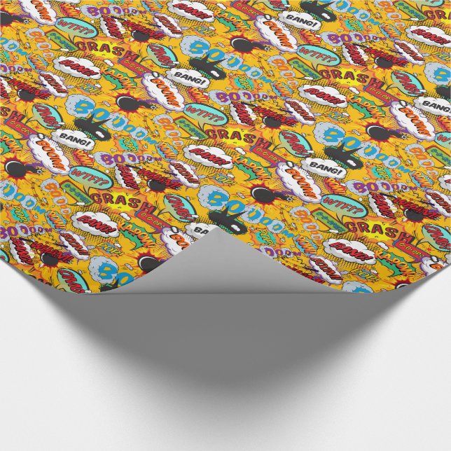 Papel De Presente Explosões de Pop Art de Quadrinhos (Ponta)