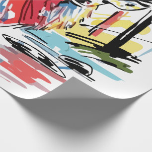 Papel De Presente Expressionismo Abstrato Veado Néon Matte