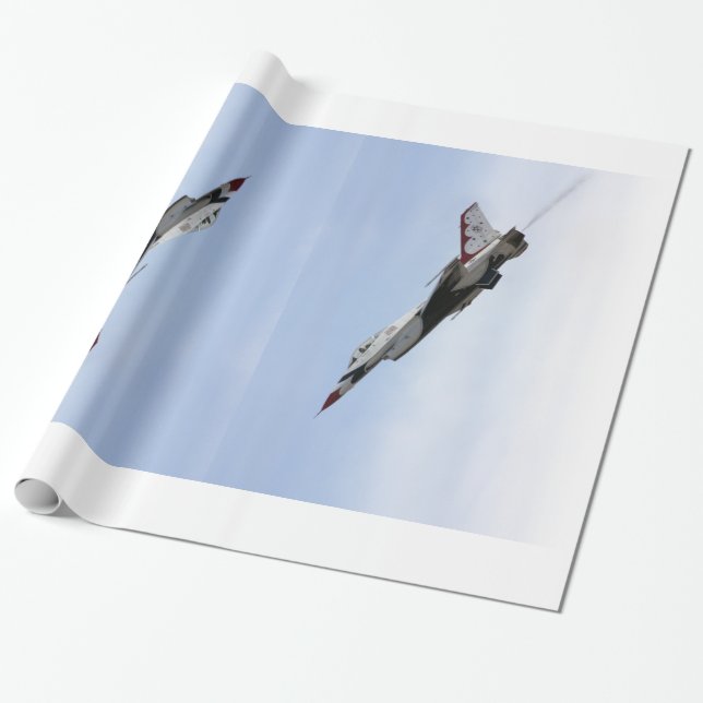 Papel De Presente F-16 Thunderbird A Voo (Desenrolado)