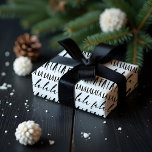 Papel De Presente FA LA LA Black & White Typografia Christmas Carol<br><div class="desc">Celebre a época mágica e festiva de férias com o nosso papel de embrulho de férias personalizado. Nosso design de Natal minimalista preto-e-branco moderno apresenta um design tipográfico ousado "Fa La" com diferentes roteiros e fontes de san serif para criar este padrão de Natal moderno. (A cor de fundo pode...</div>
