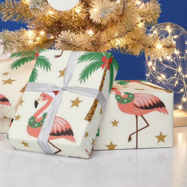 Papel De Presente Fa-La-La-Flamingo (Feriados)