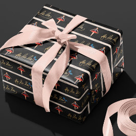 Papel De Presente Fa La Stripe Natal Nutcracker Ballerina