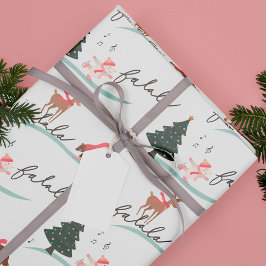 Papel De Presente Fa La Winter Wonderland Forest Animais
