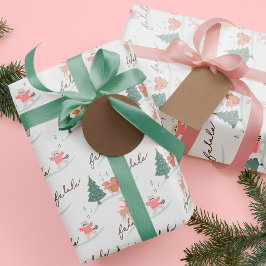 Papel De Presente Fa La Winter Wonderland Forest Animais