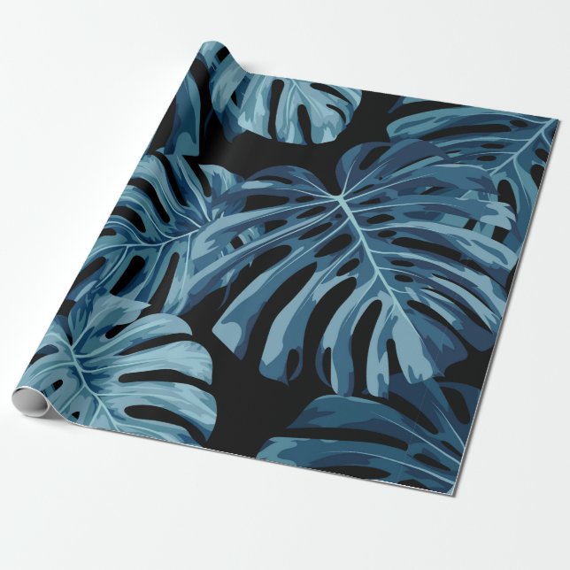 Papel De Presente Fábrica tropical de Monstera/design de planta domé (Desenrolado)