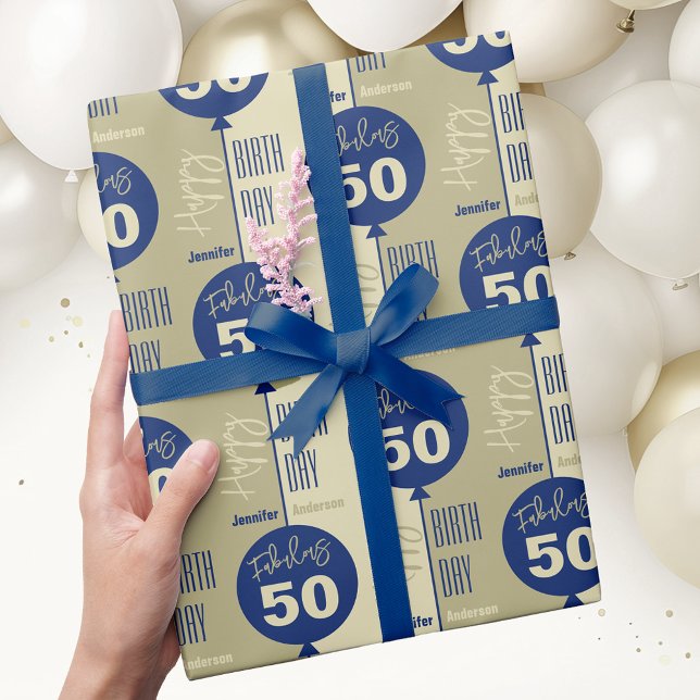 Papel De Presente Fabuloso 50 Aniversário (Criador carregado)
