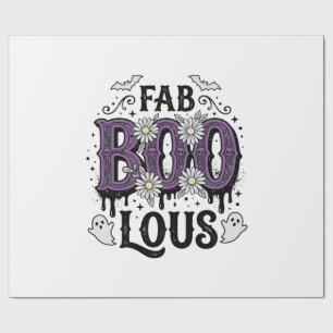 Papel De Presente Fabuloso Boo Halloween Camisa Vintage Fantasma Des