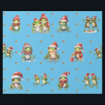 Papel De Presente Fabuloso Sapos Férias de Natal em Azul<br><div class="desc">Sapos divertidos o papel de embrulho de férias vai entreter e agradar a qualquer um que você o presenteie! Amável, papel de embalagem de qualidade será o seu favorito. Procure nosso incrível conjunto de Bandas de Rock de Sapo de três folhas achatadas e papéis rolados para combinar! Além disso, qualquer...</div>