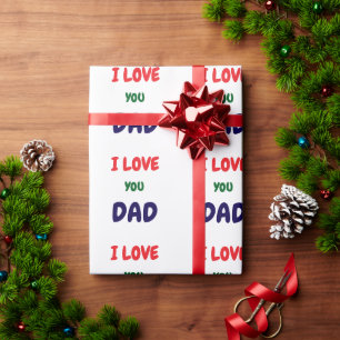 Papel De Presente Faça o seu próprio Eu amo você Papai personalizado