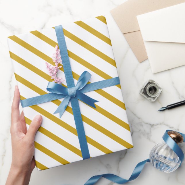 Papel De Presente Faça Seu Presente Brilhar em Amarelo Dourado Rico (Presentear)
