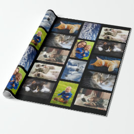 Papel De Presente Faça sua própria colagem de fotos em preto