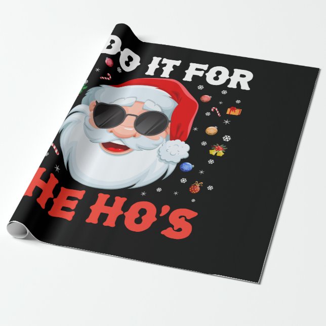 Papel De Presente Faço isso pelo Natal inapropriado da Ho (Desenrolado)