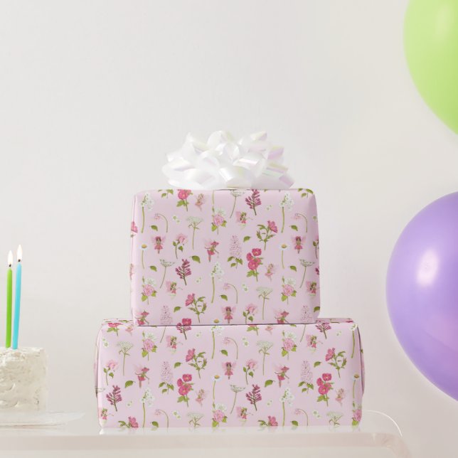 Papel De Presente Fada de Flor de Aquarela (Presentes para festas)