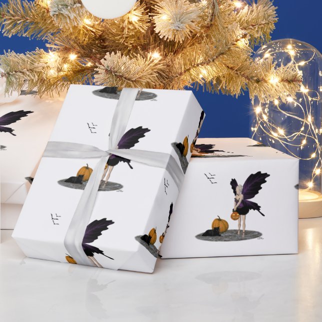Papel De Presente Fada De Halloween Com Papel De Embalagem De Abóbor (Feriados)