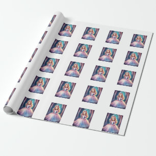 Papel De Presente Fada Encantada Encantada, Princesa Magia, com tend