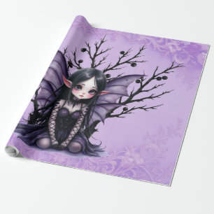 Papel De Presente Fada Escura e Bonita com Asas Bat