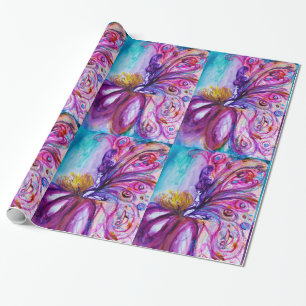 PAPEL DE PRESENTE FADA FLOR CUTE CAPRICHOSA EM ROSA, BRILHOS DORADOS