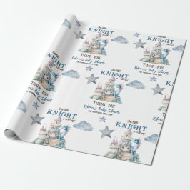 Papel De Presente Fairytale Dreamy Dragon Blue Knight Chá de fraldas