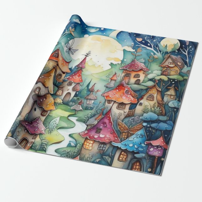 Papel De Presente Fairytale no papel de enrolação da feira (Desenrolado)