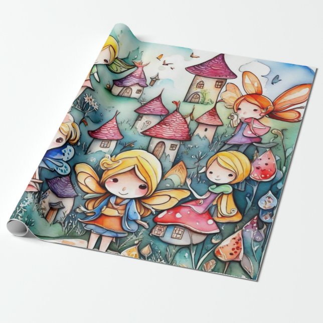 Papel De Presente Fairytale no papel de enrolação da feira (Desenrolado)