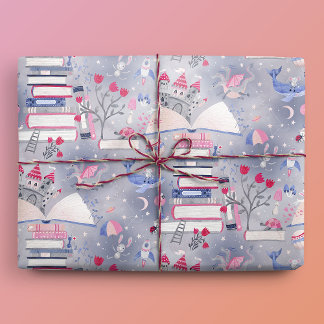 Papel De Presente Fairytale Pop Up Book Castle Cinza