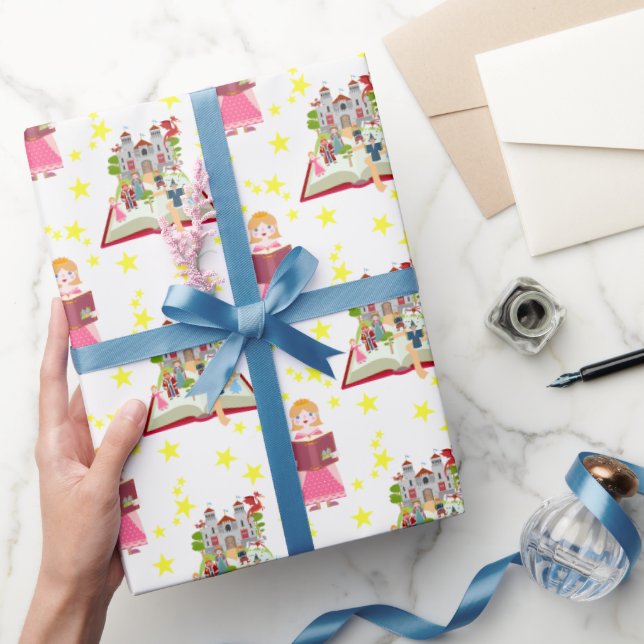 Papel De Presente Fairytales Stories Girl Festa de aniversário (Presentear)