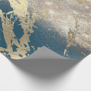 Papel De Presente Faísca Dourado do brilho do rosa do mármore da