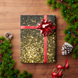 Papel De Presente Faíscas brilhantes douradas escuras