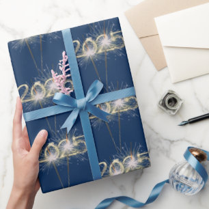 Papel De Presente Faíscas De Graduação 2025 A Azul