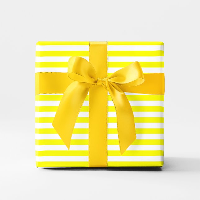 Papel De Presente Faixa Amarela (Yellow Stripe Wrapping Paper)