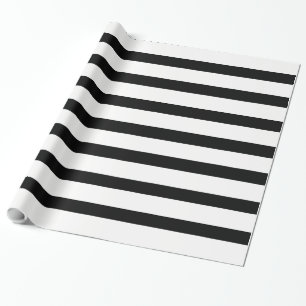 Papel De Presente Faixa Horizontal Extra Branco Preto