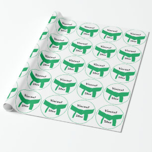 Papel De Presente Faixa Verde de Artes Marciais