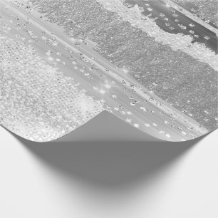 PAPEL DE PRESENTE FAIXAS DE CINZA DE PRATA DE MADEIRA DE CASAMENTO F