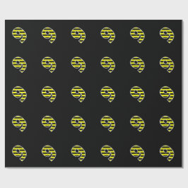 Papel De Presente Faixas Negrito, Pretas e Amarelas 9 Evento # (Aniv