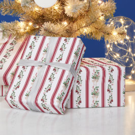 Papel De Presente Faixas vermelhas elegantes e criativas retrô de ve