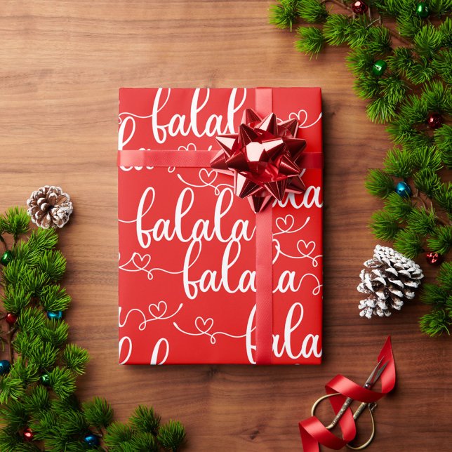 Papel De Presente Falala Christmas Cote Typografia Rico Script Red (Criador carregado)