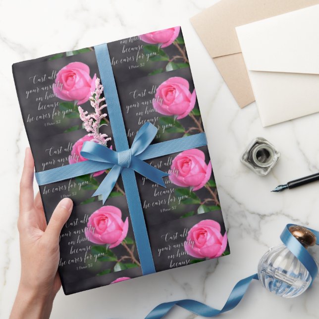 Papel De Presente Fale toda a sua ansiedade Bíblia cristã. (Presentear)