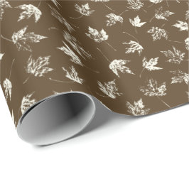 Papel De Presente Fall Maple Folhas em castanho - padrão perfeito.