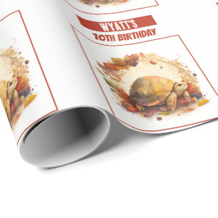 Papel De Presente Fall vibes Tortoise - Aniversário