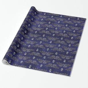 Papel De Presente Falln Deathshead Moth and Skulls