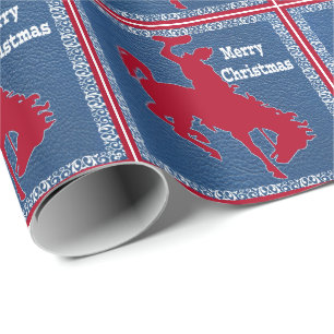 Papel De Presente Falso ocidental Squa de couro do cavaleiro do