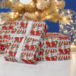 Papel De Presente família de neve de natais vintages