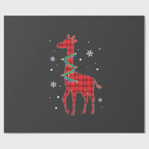 Papel De Presente Família de Xadrez Búfalo Girafa Natal Pa