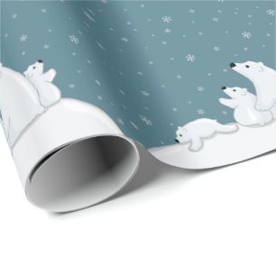 Papel De Presente Família do urso polar