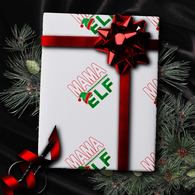 Papel De Presente Família Elf | Feriado de Natal Mama Elf #TeamElf (Criador carregado)