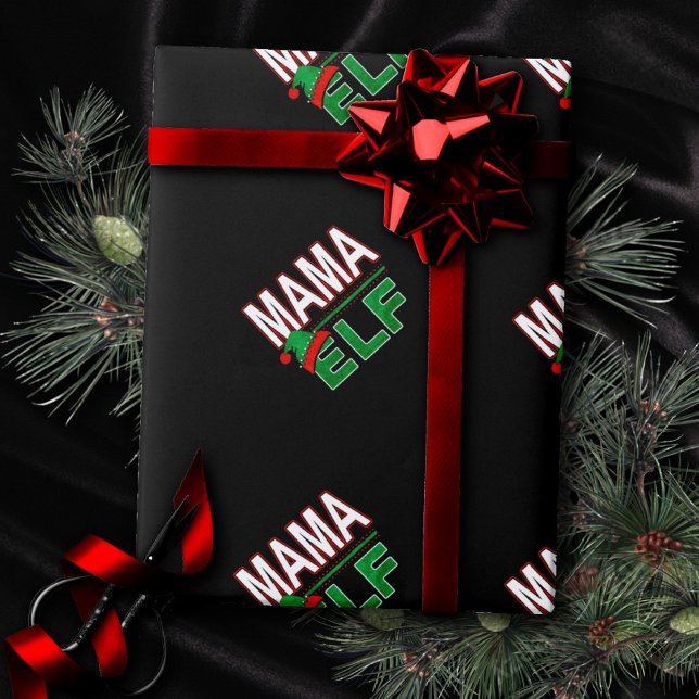 Papel De Presente Família Elf | Feriado de Natal Mama Elf #TeamElf (Criador carregado)