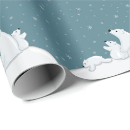 Papel De Presente Família Polar Bear