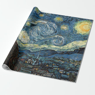 Papel De Presente Famosa arte, noite estelar, Van Gogh