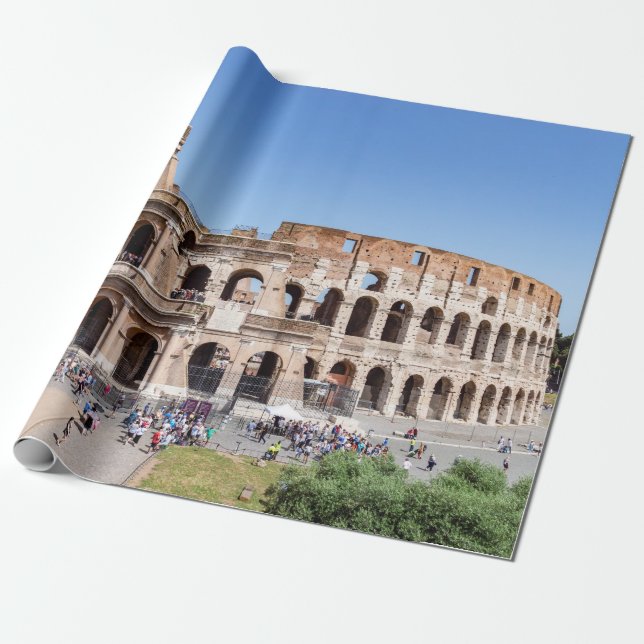 Papel De Presente Famous Colosseum em Roma, Itália (Desenrolado)