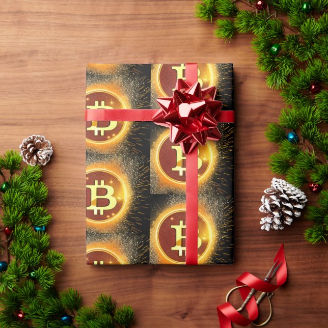 Papel De Presente fancy Bitcoin Only (Presente de Natal)